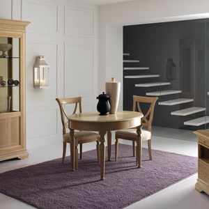 table à manger classique / en bois / avec piètement en bois / rectangulaire