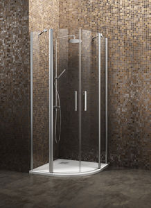 paroi de douche battante / d'angle / courbée / en verre