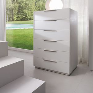 chiffonnier contemporain / en bois laqué / blanc