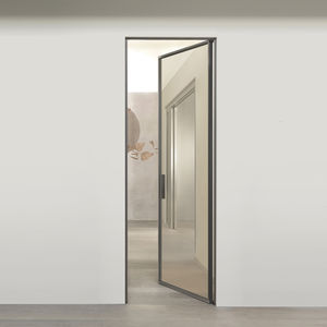 porte d'intérieure / battante / en verre / aluminium