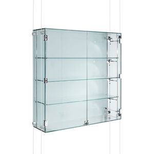 vitrine contemporaine / murale / en verre / en aluminium