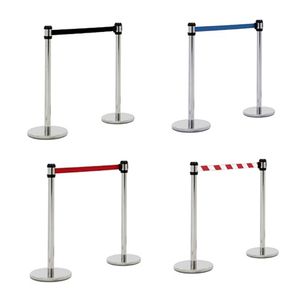 poteau de guidage à sangle rétractable