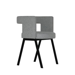 chaise de salle à manger contemporaine / tapissée / cantilever / en acier