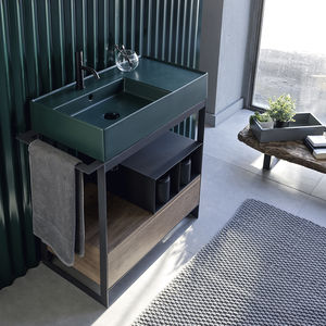 console pour lavabo en métal