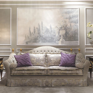 canapé de style / en velours / 2 places / marron