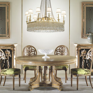 table à manger de style / en bois / ronde
