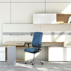 fauteuil de bureau contemporain / en tissu / en métal / à roulettes