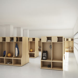 casier vestiaire en bois / pour établissement public / pour installation sportive / pour école