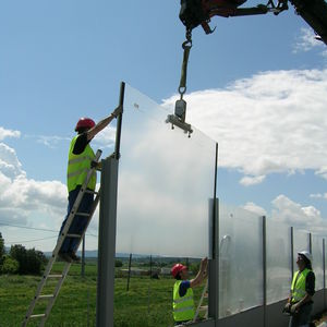 mur anti-bruit avec panneau modulaire / en polycarbonate / pour route