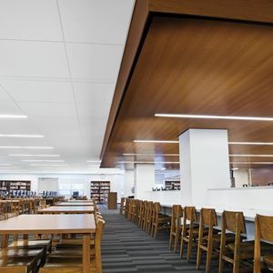 faux-plafond en placage de bois