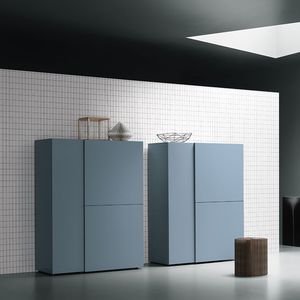 buffet haut / contemporain / en bois laqué / bleu