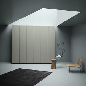 armoire contemporaine / en bois laqué / en frêne / à porte battante