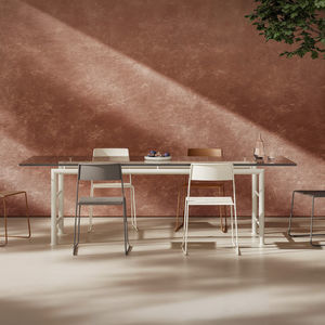 Table Bureau En Verre Sablé 80x160 Cm – Piétement Inox – Occasion