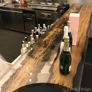 comptoir de bar / de cuisine / en bois / droit
