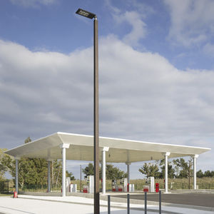 lampadaire urbain / contemporain / en acier galvanisé / en bois