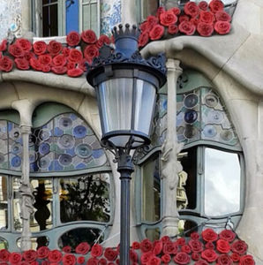 lampadaire urbain / classique / en fonte d'aluminium / en verre