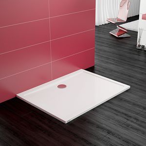 receveur de douche rectangulaire / à poser / en acrylique / extra plat