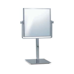 miroir de salle de bain à poser / contemporain / carré / en laiton chromé