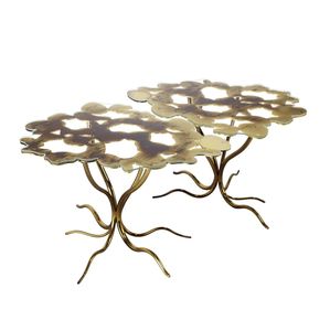 table basse design original / en verre / en bronze