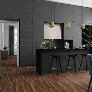 parquet contrecollé / à coller / en noyer / mat