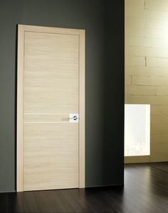 porte d'intérieur / va-et-vient / en bois / affleurante
