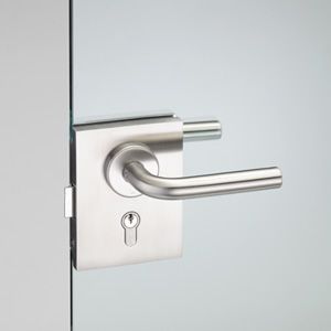 poignée pour porte en verre / en métal / contemporaine / avec serrure intégrée