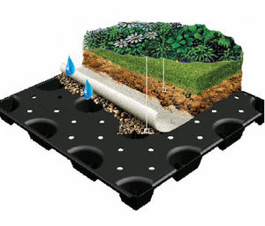 nappe drainante à excroissance / drainage de toit végétal