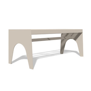 table de pique-nique contemporaine / en acier inoxydable / rectangulaire / pour espace public
