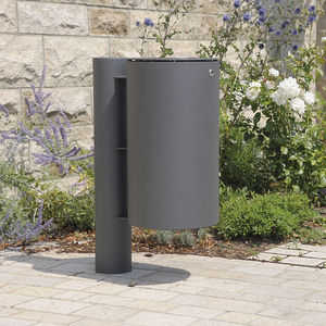 poubelle publique / en inox / avec cendrier intégré / contemporaine