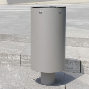 poubelle publique / en inox / avec cendrier intégré / contemporaine
