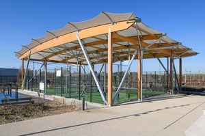 structure tendue sur ossature en bois 1