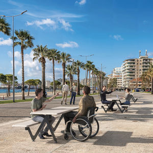 ensemble table et bancs contemporain