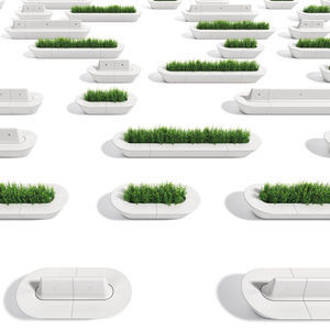 banc public avec jardinière intégrée