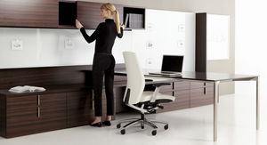 armoire de classement basse / en bois / à tiroirs / contemporaine