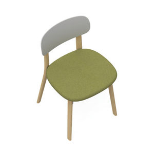 chaise contemporaine / tapissée / bois / en plastique