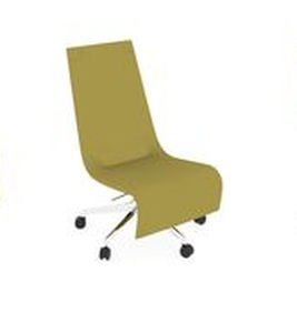 chaise de conférence tapissée / à roulettes / piètement étoile / pivotante