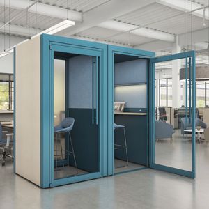 bureau POD acoustique / ergonomique / avec éclairage LED intégré / connecté