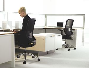 fauteuil de bureau contemporain / en résille / à roulettes / avec accoudoirs