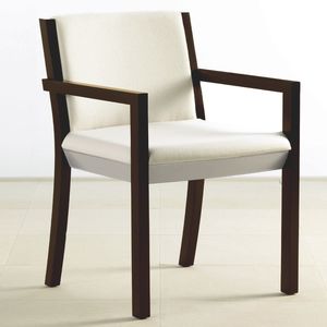 chaise visiteur contemporaine / avec accoudoirs / tapissée / en érable