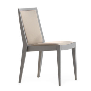chaise contemporaine / tapissée / empilable / en tissu