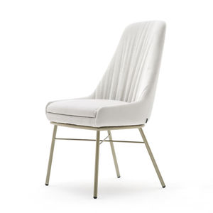 chaise contemporaine / tapissée / à dossier haut / en tissu