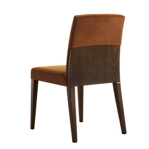 chaise contemporaine / tapissée / en tissu / en bois massif
