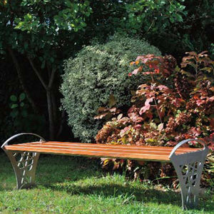 banc public / contemporain / en bois exotique / en pin