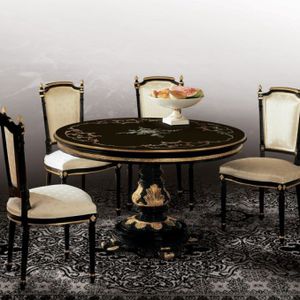 table à manger de style Louis XVI / en bois peint / rectangulaire