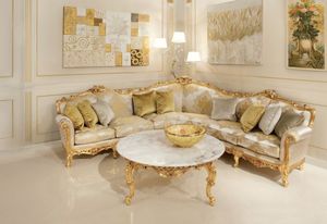 canapé d'angle / design nouveau baroque / en tissu / 6 places