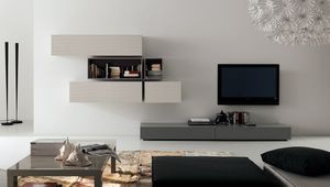 ensemble TV mural contemporain