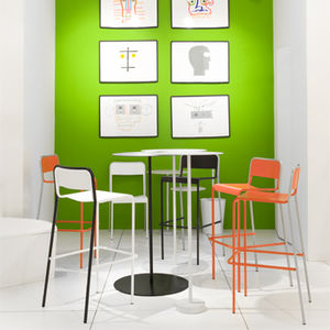 table mange-debout contemporaine / en métal peint / ronde / d'extérieur