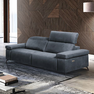 canapé d'angle / contemporain / en tissu / en cuir