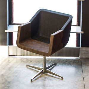 chaise contemporaine / tapissée / avec accoudoirs / pivotante