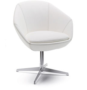 chaise contemporaine / tapissée / avec accoudoirs / piètement étoile